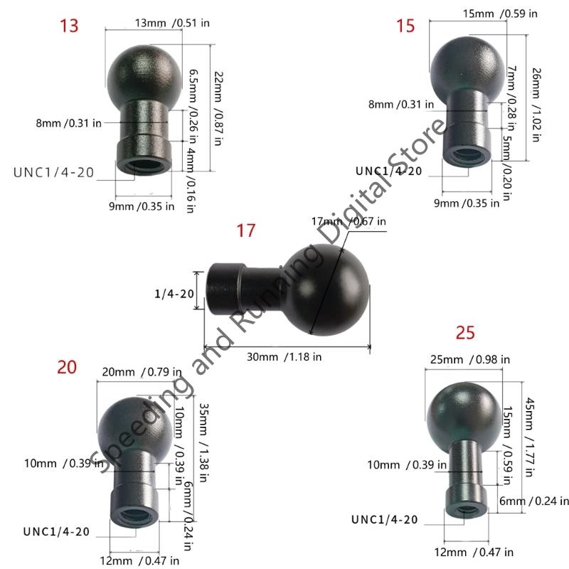 1/4 female ball head to 13/17/ - Phone Accessories Video ulasan dan harga