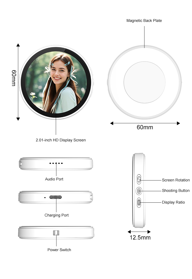Magnetic Selfie Monitor Screen - Phone Accessories Video ulasan dan harga