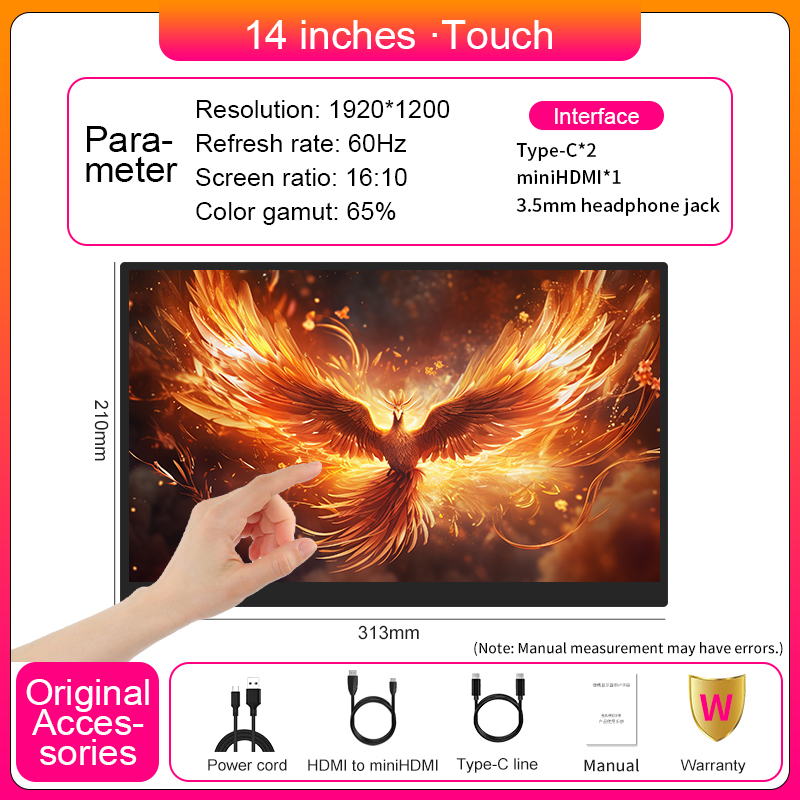 14inch Touchscreen Portable Mo - Phone Accessories Display Board ulasan dan harga